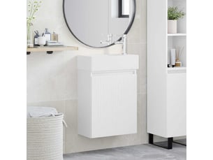 Meuble de salle de bain avec robinet blanc 45.5x22.5x84 cm shl2518