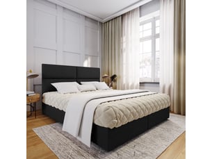 Lit avec rangement 180x200 cm <strong>MASSENO</strong>  <strong></strong> coloris noir