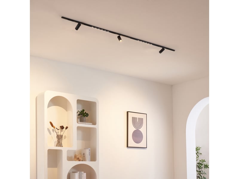 Rail magnétique 2 m noir 3 spots et 2 profilés 33w led - transformateur externe - lyne Lyne - Conforama B
