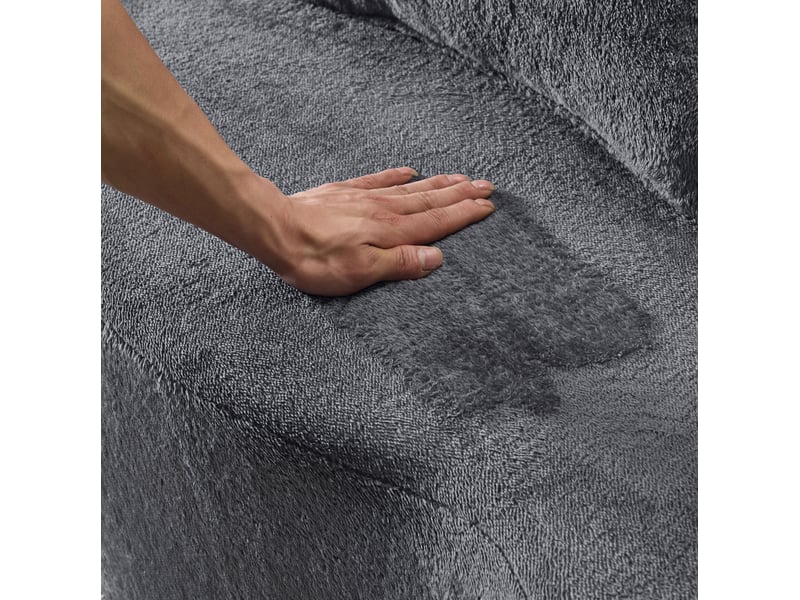  Canapé droit convertible 2 places en velours bleu gris avec 4 coussins, pliable pour salon, chambre ou invités  - Conforama D