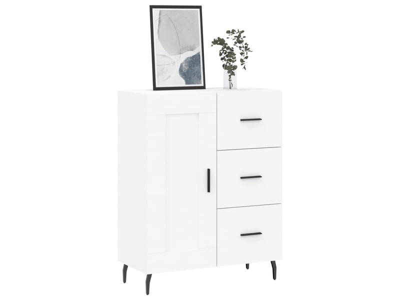  Buffet - bahut - meuble de rangement blanc 69,5x34x90 cm bois d'ingénierie  - Conforama C