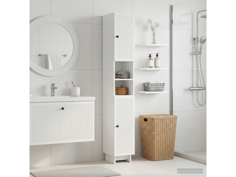 Colonne de salle de bain avec étagère ouverte ede shl8823 - Conforama B