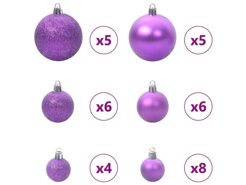  Ensemble de boules de noël 61 pc 150 led blanc chaud ø 6 cm cf61848  - Conforama D