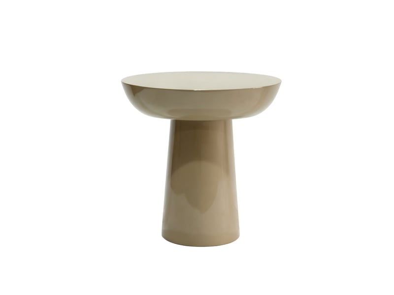  Table d'appoint laquée couleur taupe, haut brillant  - Conforama C