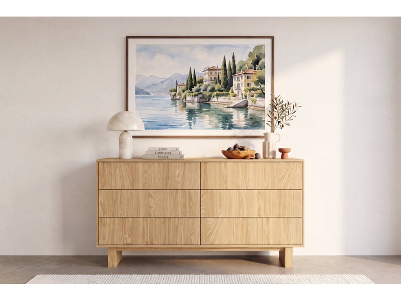  Sumba - buffet 153 cm mélaminé chêne clair  - Conforama B