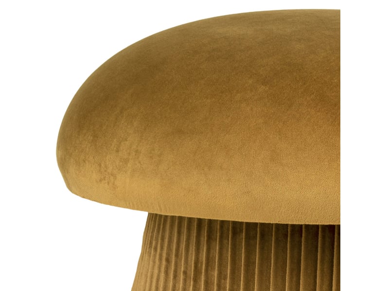 Etna-pouf en velours ocre ø41 cm  - Conforama C