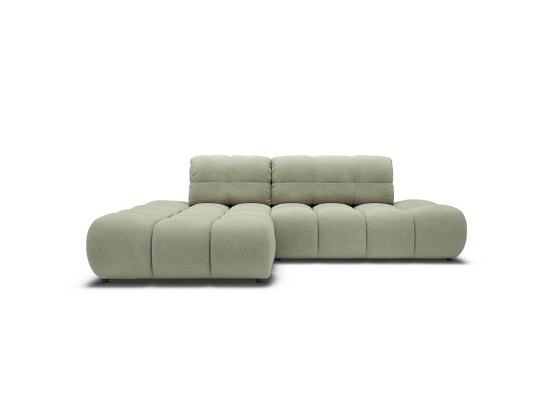  Canapé d'angle gauche convertible almera 4 places tissu vert  - Conforama A