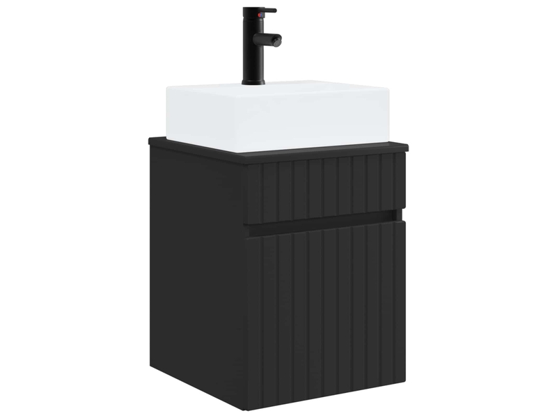  Meuble-sèche avec évier mural noir 39x41x62.5 cm  - Conforama A