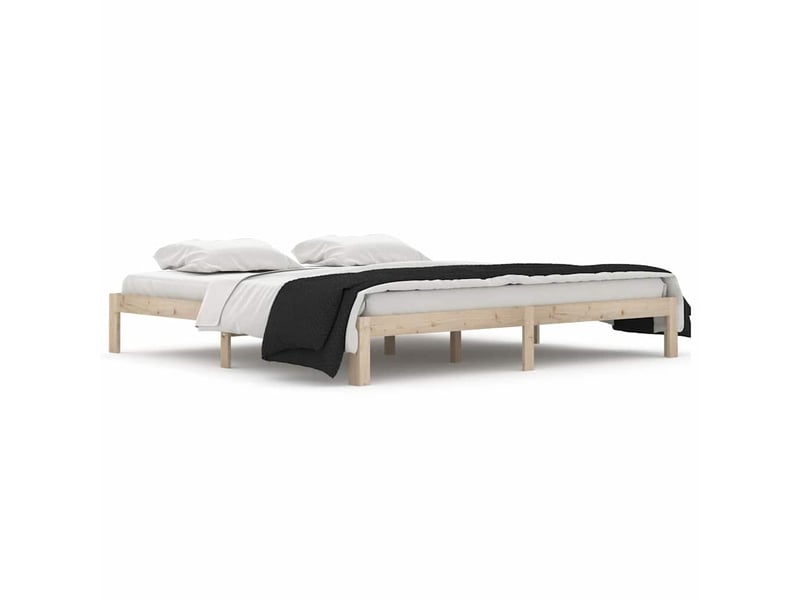  Lit double- lit adulte -  cadre de lit sans matelas bois massif de pin 200x200 cm  - Conforama A