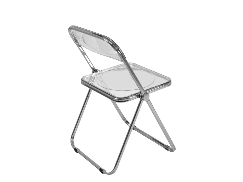  Lot de 4 chaises pliantes rama transparentes style rétro avec structure chromée 197-RAMA - Conforama D
