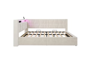 Lit simple 90x200 cm MAISONORA   coloris blanc