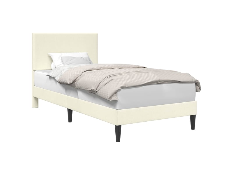  Lit simple- lit adulte -  cadre de lit crème 100 x 200 cm tissu en velours côtelé  - Conforama A
