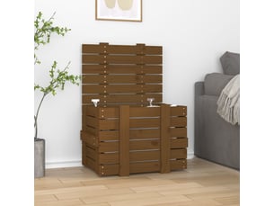 Boîte de rangement, coffre de rangement marron miel 58x40,5x42 cm bois massif pin