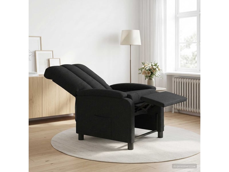  Vidaxl fauteuil inclinable noir tissu  - Conforama B