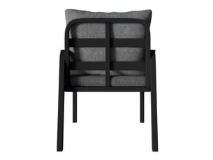 Ensemble de meubles de jardin moderne - 1 table et 6 chaises - cadre en fer - accoudoirs en rotin