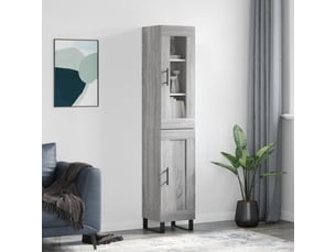 Buffet haut - bahut - meuble de rangement sonoma gris 34,5x34x180 cm bois d'ingénierie