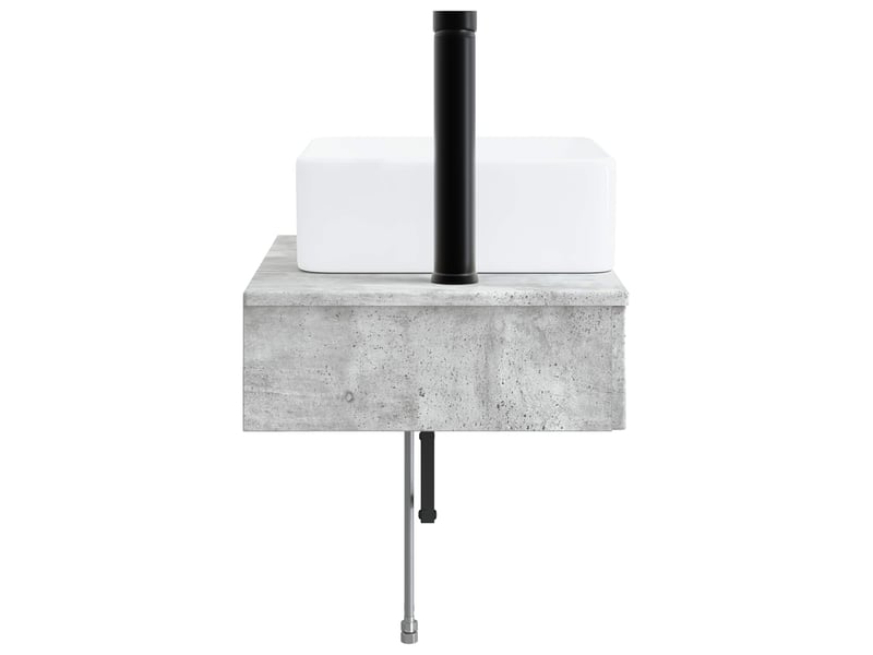  Basin de lavage mural, lavabo gris béton 53x35x39 cm  - Conforama D