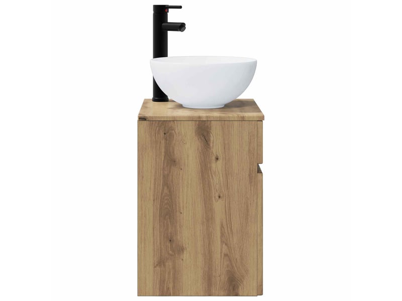 Meuble de lavabo mural, rangement salle de bain chêne artisanal 39x41x64.5 cm - Conforama C