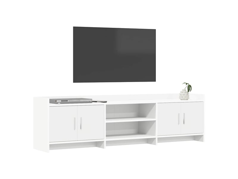  Meuble tv - banc tv - meuble de rangement 168 x 33 x 47 cm blanc bois d'ingénierie  - Conforama C