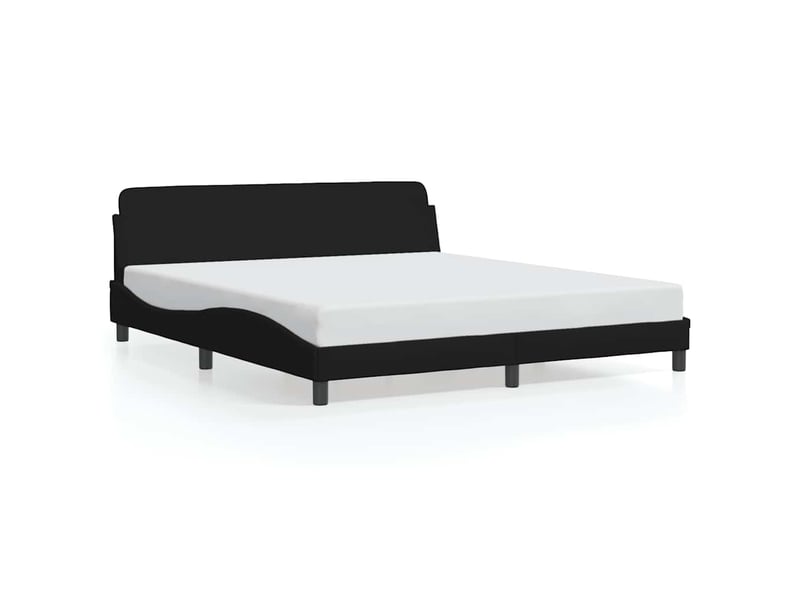  Lit double- lit adulte -  cadre de lit dover noir 160x200 cm tissu  - Conforama A
