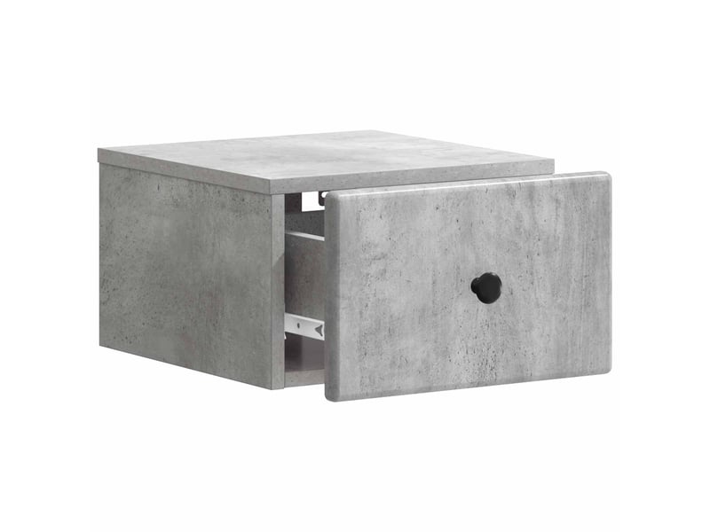 Table de chevet mural 2 pièces gris béton 34,5 x 33 x 20 cm - Conforama D