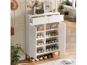 Meuble à chaussures 12 paire(s)  <strong>VIVRYN</strong>  <strong></strong> coloris blanc