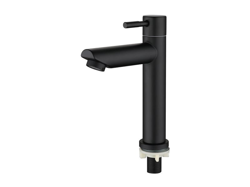  Mitigeur de lavabo mitigeur de salle de bain avec bec robinet de colonne d'eau froide, hauteur totale: 18 cm, noir-robinet lavabo vasque  - Conforama A