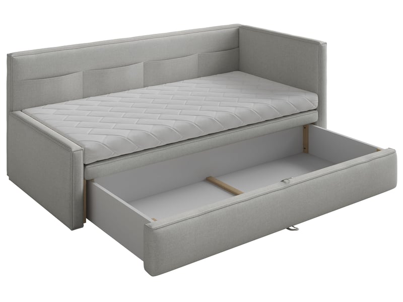 Selsey nesmi - lit rembourré - 90x200 cm - gris clair Nesmi - Conforama E