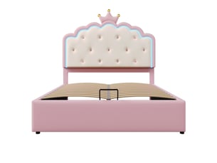 Lit coffre 140x200 cm coloris rose