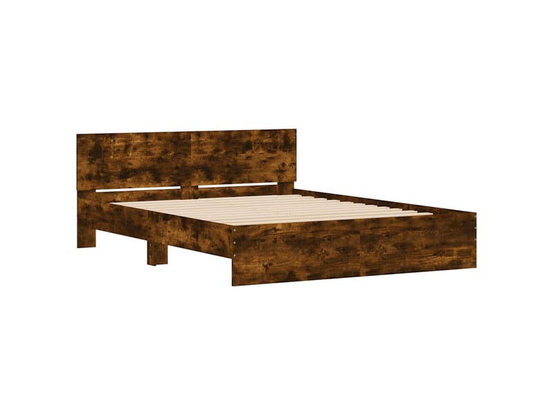  Lit double- lit adulte -  cadre de lit sans matelas chêne fumé 150x200 cm  - Conforama C