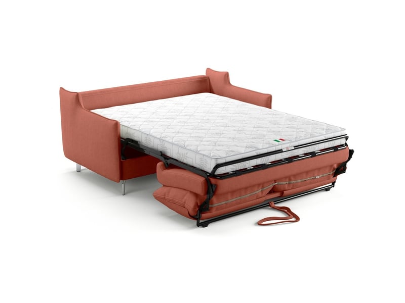  Canapé droit convertible 3 places en tissu chenille terracotta - ouverture express - astoria Astoria - Conforama E