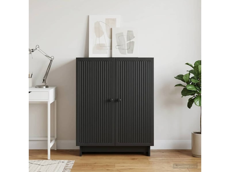  Buffet - bahut - meuble de rangement noir 66 x 34,5 x 90 cm bois d'ingénierie  - Conforama D