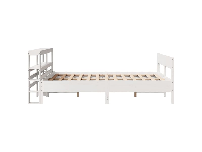  Lit double- lit adulte -  cadre de lit sans matelas blanc 120x190 cm bois de pin massif  - Conforama D
