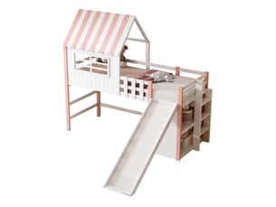 Lit mezzanine 90x200 cm <strong></strong>  <strong></strong> coloris rose