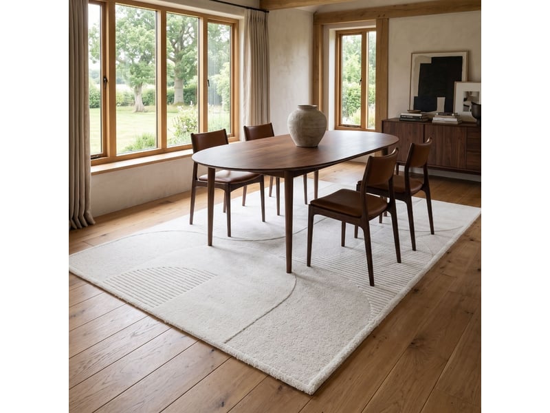  Tapis doux à relief géométrique blanc 160x230  - Conforama R