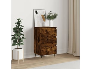 Buffet - bahut - meuble de rangement chêne fumé 40x35x70 cm bois d'ingénierie