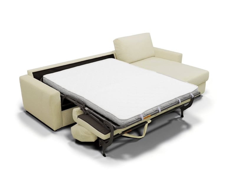  Canapé d'angle convertible et réversible ouverture express en velours côtelé beige juliette GB521AR-VELCH-BEI - Conforama D