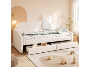 Lit simple 90x200 cm <strong>MODENUIT </strong>  <strong></strong> coloris beige