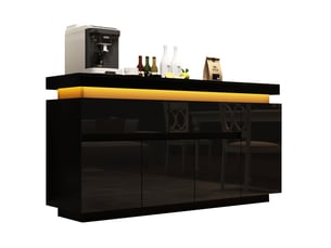 Buffet 4 porte(s) 2 tiroir(s) OKWISH - 140 cm coloris noir