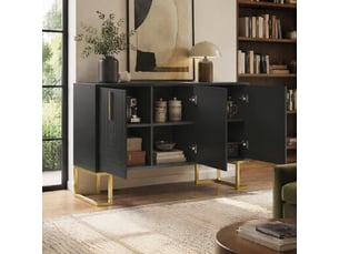 Buffet 3 porte(s)  0 tiroir(s) <strong></strong> <strong></strong> - 138 cm coloris noir 