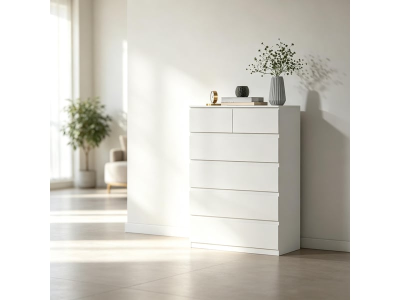  Commode modèle minimal, armoire rangement moderne, tiroirs petits et grands, meuble multifonction 1 pièce  - Conforama B