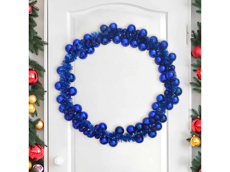  Guirlande de boules de noël led bleu 186 cm polystyrène  - Conforama C