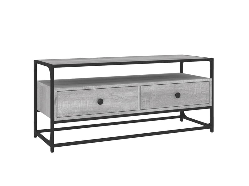  Meuble tv - banc tv - meuble de rangement sonoma gris 100x35x45 cm bois d'ingénierie  - Conforama A