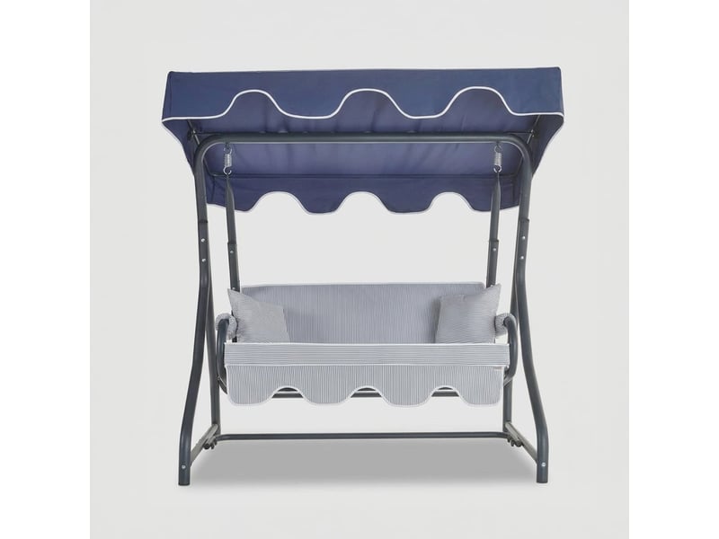  Balancelle de jardin 3 places avec auvent morus - bleu  - Conforama C