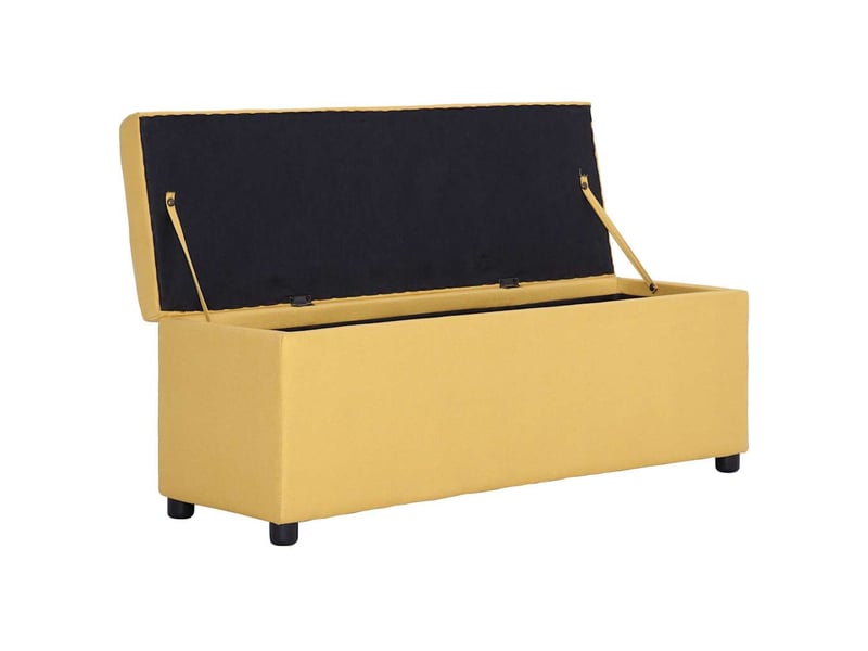  Banc d'entrée, banc d'intérieur avec compartiment de rangement 116 cm jaune polyester  - Conforama E