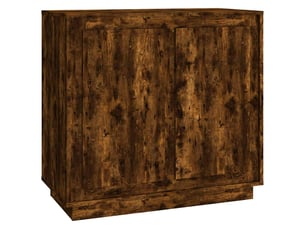 Buffet - bahut - meuble de rangement chêne fumé 80x34x75 cm bois d'ingénierie