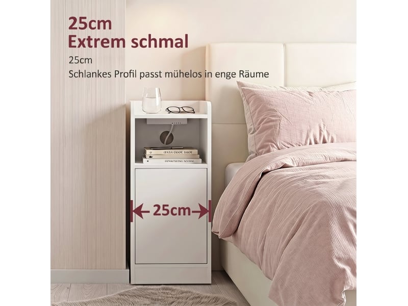  Lot de 2 tables de chevet étroites avec station de charge evryae  - Conforama D