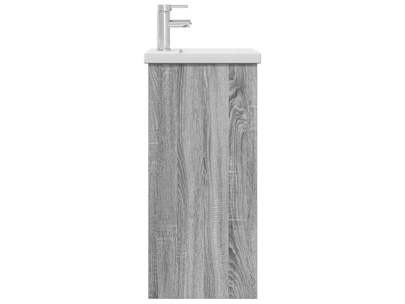  Meuble salle de bain avec évier, meuble de rangement sonoma gris shl1807  - Conforama E