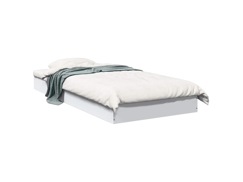 Lit simple- lit adulte - cadre de lit au sol blanc 80 x 200 cm bois d'ingénierie - Conforama A