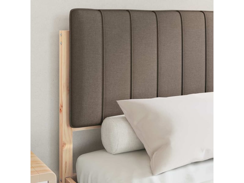Lit double- lit adulte - cadre de lit avec tête de lit rembourrée taupe 140 x 190 cm - Conforama B